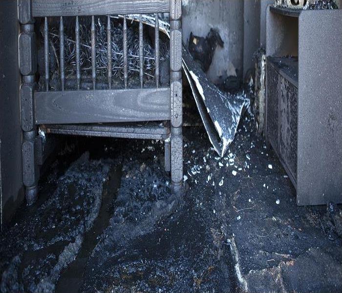 fire and soot damaged home